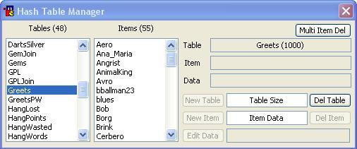 Hash Table Manager Dialog II screenshot